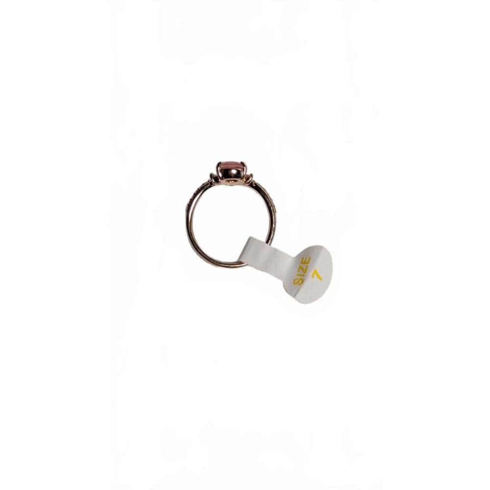 Rose Gold Ring with Pink Gemstone and Clear Accent Stones Size 7 - Picture 4 of 9
